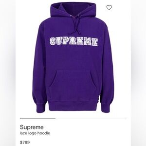 Supreme Violet Lace Logo Hoodie